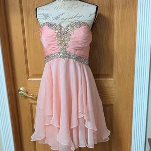 Alyce Paris Size 10 Short Formal/Prom  Sleeveless Pink Embellished Dress